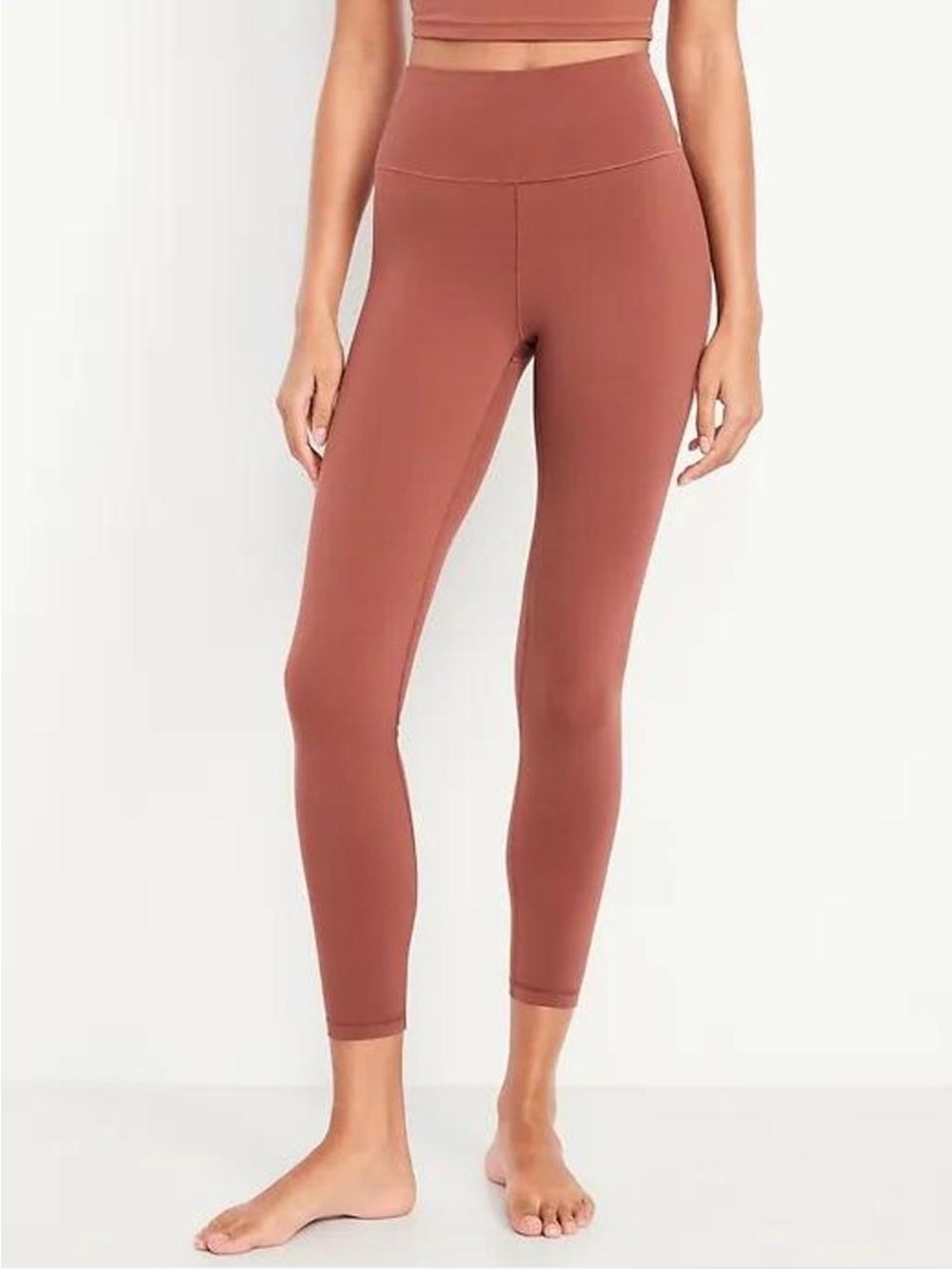 High-Waist Rust Yoga Leggings - Women Pants & Jumpsuits